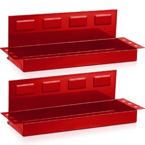 2 Pcs 12" Magnetic Tool Box Tray with Screwdriver Holder Magnetic Can Holder Spray Can Organizer Magnetic Tool Shelf for Hand Tools Store Shop Workshop Garage, Holds 6 Screwdrivers