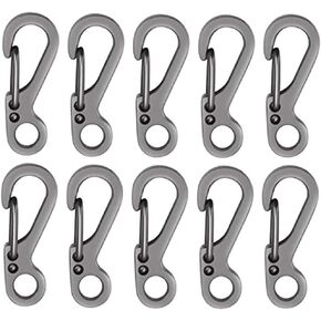10PCS Mini SF Keychain Carabiners EDC Paracord Clips Clasps for Paracord Backpack Camping Bottle Outdoor Gears