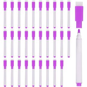 PATIKIL Dry Erase Marker Pens, 30 Pack Yellow Ink Fine Point Low Odor Whiteboard with Eraser Cap for Office Home Classroom, White Pen Rod
