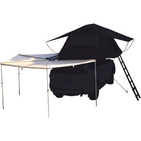 270 Awning Rooftop Tent Sun Shelter Designed for Vehicle with Roof Rack- Right/Left Hand Driver Side Awning Radius 8.2 ft,Khaki (Left-Side)