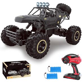 RC Cars Remote Control Car 1:12 Off Road Truck, Metal Shell LED Headlights Offroad Monster RC Truck, 4x4 All Terrain Hobby RC Cars Toys for Boys Kids Adults Gifts 8-12