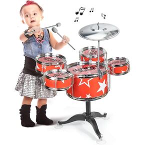 مجموعة طبول للأطفال الصغار من سن 1 إلى 3 فتيات، مجموعة طبول للأطفال، مجموعة طبول موسيقية، ألعاب طبلة جاز للأطفال للأعمار من 1 إلى 3 سنوات in Kuwait