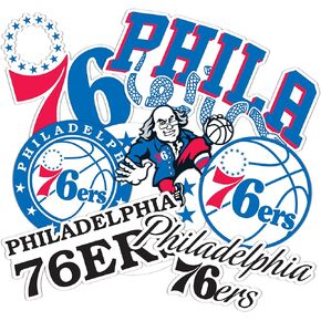 Desert Cactus Philadelphia 76ers NBA Officially Licensed Sticker Vinyl Decal Laptop Water Bottle Car Scrapbook (Type 2)