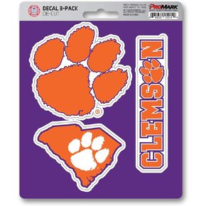 FANMATS NCAA Clemson Tigers Team Decal, 3-Pack