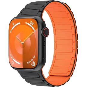 Compatible with Apple Watch Band 38mm 40mm 41mm 49mm 45mm 44mm 42mm Thin Silicone Replacement Wristband Strong Magnet link for iWatch Ultra 9/8/7/6/5/4/3/2/1 Women Men