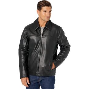 Cole Haan mens Vegan Leather Shirt Collar Jacket