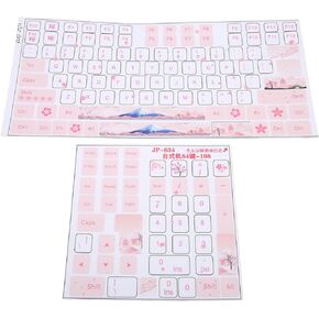 Keyboard Stickers, Lightweight Keyboard Cover Stickers Universal Desktop Computer Mechanical Keyboard Clear Beautiful English Keycap Button Stickers for 84 to 108 Keys Keyboard