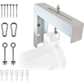 Elite Screens 6" White Projector Screen L-Brackets, Single Metal Welded Construction, Wall or Ceiling Mount - Includes Hooks and Hardware, Model: ZVMAXLB6-W