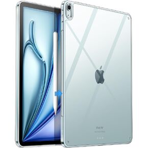 JETech Clear Case for iPad Air 13-Inch M2 (2024), Anti-Yellowing Transparent Shockproof Slim Tablet Back Cover with Hard PC Back and Soft TPU Bumper