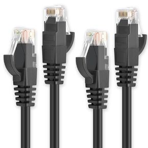 كابل إيثرنت Ercielook بطول 1.5 قدم مكون من قطعتين - كابل شبكة عالي السرعة Cat 6 مع موصلات Rj45، كابل تصحيح قصير للوحة التوصيل، والتبديل