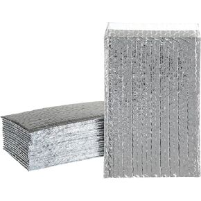 Thermal Insulated Bubble Mailer 6" x 6.5" - 10-Pack - Heat-Resistant & Lightweight Bubble Mailer, Protects Temperature-Sensitive Contents, Food Grade Shipping Material