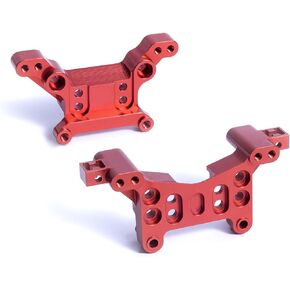 2p Aluminium Shock Tower Parts for Hyper GO/Jetwood/Bezgar/HAIBOXING/DEERC 1/16th RC Car Upgrades, Shock Mount Front Rear Repalcement Accessory (Red)