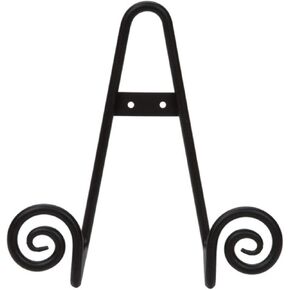 TRIPAR Large Charcoal Metal Display Rack for Large Bowls, Platters, Cookbooks and Artwork