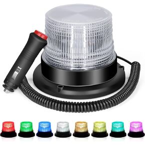 LED Beacon Light,Purple Green Blue White Red Strobe RGB Light with Magnetic Base for Funeral Hearse,Volunteer Firefighter Vehicles,Trucks,Indoors for displays as a moodlight,Parade Float Lights