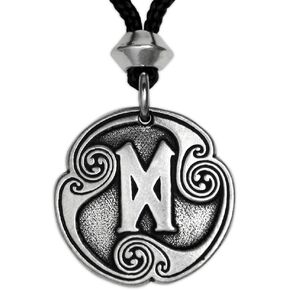 Pewter Dagaz Rune of New Beginnings Pendant Necklace