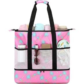 Beach Bag with Cooler, Waterproof Sandproof Beach Tote Pool Bags for Women for Beach Vacation Essentials