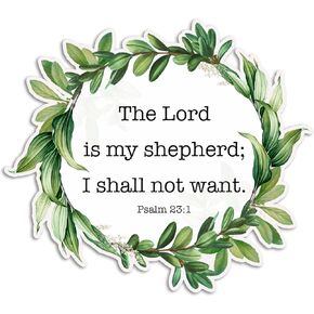 ملصق لاصق لآية الكتاب المقدس The Lord is My Shepherd للكمبيوتر المحمول للسيارة مقاس 5.5 بوصة × 5 بوصة (اللون)