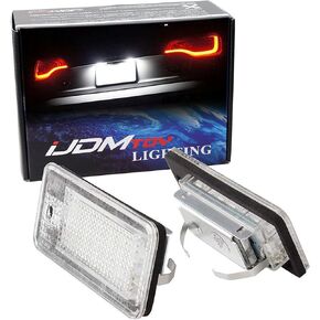 iJDMTOY OEM-Fit 3W Full LED License Plate Light Kit Compatible with Audi A3 S3 A4 S4 A5 S5 A6 S6 A8 S8 Q7, Powered by 18-SMD Xenon White LED & Can-Bus Error Free