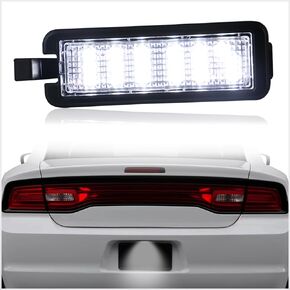 Full LED License Plate Light Tag Lamp Assembly for 2005-2014 Dodge Charger Challenger Avenger Magnum Dart White light 1-Piece Replacement