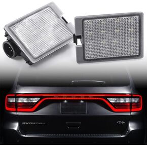 NSLUMO LED License Plate Light Assembly Compatible with Dodge Durango 2014-2020, OEM Fit Replacement Xenon White 18-SMD Number Plate Led Tag Lights