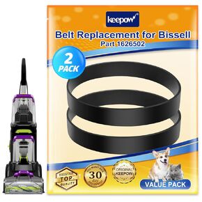 KEEPOW Replacement Belts for Bissell Vacuum 3071 PowerForce PowerBrush Pet XL Carpet Cleaner and Bissell 3067 TurboClean DualPro Pet Carpet Cleaner 3072, 30673, 3109, Replace Part 1626502 (2 Pack)