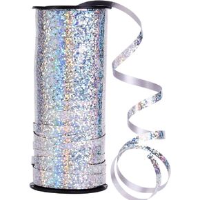 Outus Crimped Curling Ribbon Roll Silver Balloon Ribbons for Parties, Festival, Florist, Crafts and Gift Wrapping, 5 mm, 100 Yard
