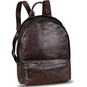 LRTO Genuine Leather Backpack Purse for Women Vintage Casual Daypack College Bag Handmade Western Rucksack Knapsack (Brown)