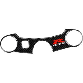 5D Real Carbon Look, Reflective Logo, Decal Sticker, Tank Protector,Top Clamp Triple Tree Pad for GSXR 600 750 2004 2005 with free random tank pad (LEFT HOLE)…