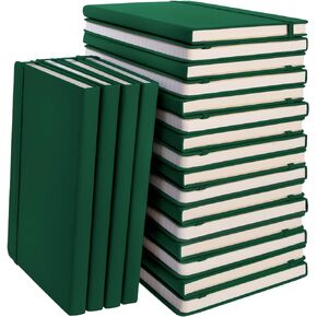 Simply Genius (20 Pack) A5 Hardcover Leatherette Journals to Write in for Women, Faux Leather Journal for Men, Writing Journal Notebook Lined, 192pg Ruled, 5.7" x 8.4", Green