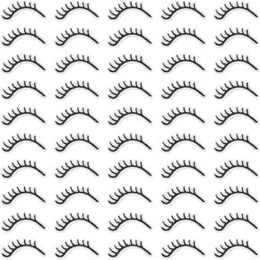 FINGERINSPIRE 50 Pcs Iron On Eyelash Patches Eyelash Appliques Embroidered Patches 1.9x0.6 inch DIY Clothes Embroidered Iron On/Sew On Eyelash Patch Clothes Repair Patch for Backpack Socks Shoes Hats