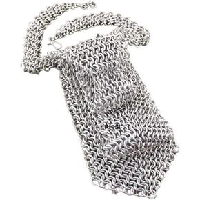 aluminum butted chain mail neck tie anodized wear new