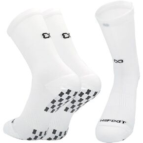 WE FOOT Dual Grip PLUS Lite Crew Sports Socks Anti-Slip Socks for Men Women Soccer Football Futsal Basketball Tennis