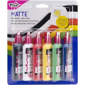 TULIP 17581 Dimensional Metallic Fabric Paint, 6-Pack (Matte)