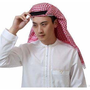 Adult Men Arab Head Scarf Keffiyeh Middle East Desert Shemagh Wrap Muslim Headwear Arabian Costume Accessories