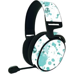 MightySkins Glossy Glitter Skin Compatible with SteelSeries Arctis 9 - Teal Splatter | Protective, Durable High-Gloss Glitter Finish | Easy to Apply and Change Styles | Made in The USA