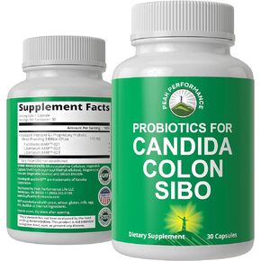 Probiotics for Candida, Colon Cleanse, IBS, and SIBO Support. Doctor Recommended Proprietary Microbiome Reset Probiotic Supplement. Gut Health and Overgrowth Treatment Capsules for Women & Men