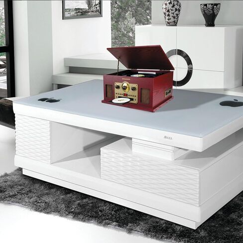 Sylvania SRCD838 5-In-1 Nostalgic Turntable with CD, Casette, Radio, Aux-In,Brown in Saudi Arabia