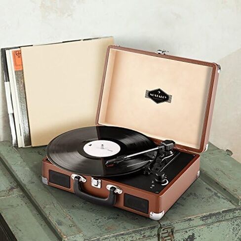 Sylvania SRCD838 5-In-1 Nostalgic Turntable with CD, Casette, Radio, Aux-In,Brown in Saudi Arabia