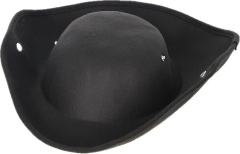 قبعة قرصان سوداء، قبعة ثلاثية القرن، قبعة عصر النهضة لإكسسوارات أزياء الحفلات ذات طابع الحرب الثورية الاستعمارية in Kuwait