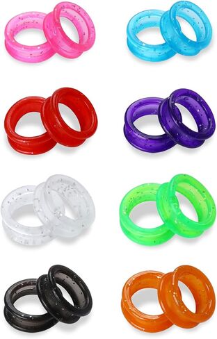 16 Pcs Shear Grips Inserts Scissors Finger Rings, Soft Silicone Pet Shears Ring Inserts Pet Shears Ring Finger Protector for Barber Dog Hair Cutting Scissor Accessories, 8 Colors in Saudi Arabia