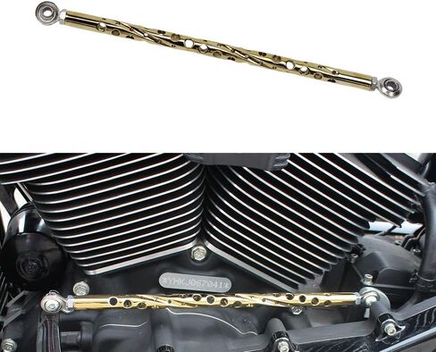 POWERJAMES Gold Drillhole 13.5" to 14.5" Adjustable Shift Lever Linkage Rod for Harley Softail Touring Trike FLS FLH FXBR in Saudi Arabia