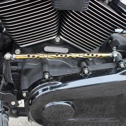 POWERJAMES Gold Drillhole 13.5" to 14.5" Adjustable Shift Lever Linkage Rod for Harley Softail Touring Trike FLS FLH FXBR in Saudi Arabia