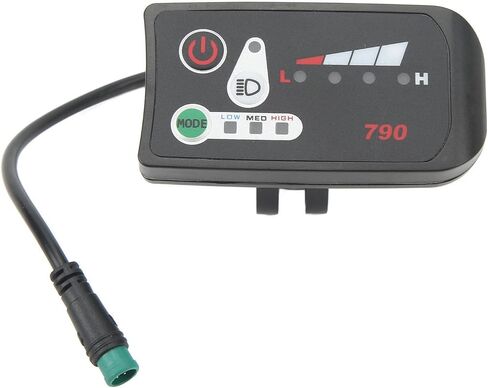 لوحة التحكم في عرض الدراجة الكهربائية من Alomejor، عداد لوحة عرض الطاقة LED مع قابس ذكر 5P مقاوم للماء لمقاود 22.2 مم in Saudi Arabia