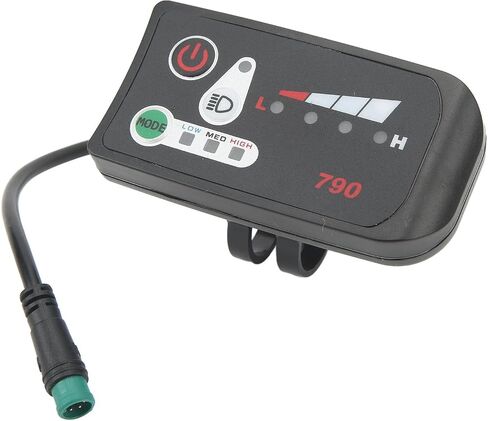 لوحة التحكم في عرض الدراجة الكهربائية من Alomejor، عداد لوحة عرض الطاقة LED مع قابس ذكر 5P مقاوم للماء لمقاود 22.2 مم in Saudi Arabia