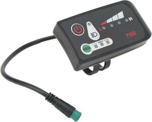 لوحة التحكم في عرض الدراجة الكهربائية من Alomejor، عداد لوحة عرض الطاقة LED مع قابس ذكر 5P مقاوم للماء لمقاود 22.2 مم in Saudi Arabia