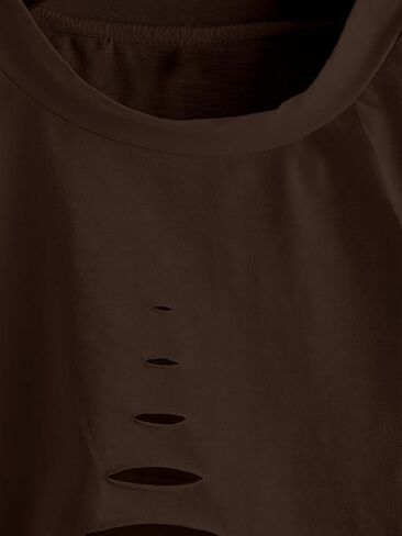 تي شيرت SweatyRocks نسائي قصير الأكمام بفتحات علوية قصيرة in Kuwait