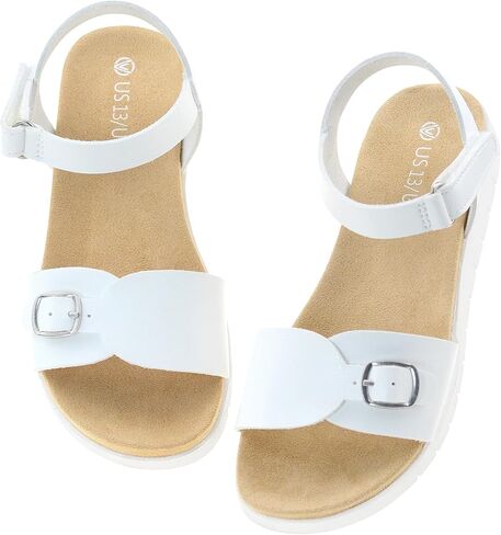 صنادل FLYFUPPY للفتيات بأشرطة مفتوحة عند الأصابع وصنادل مسطحة لطيفة للفتيات أحذية صيفية كاجوال in Kuwait