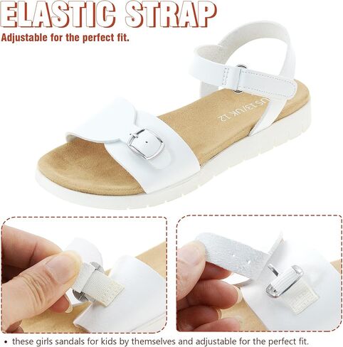 صنادل FLYFUPPY للفتيات بأشرطة مفتوحة عند الأصابع وصنادل مسطحة لطيفة للفتيات أحذية صيفية كاجوال in Kuwait