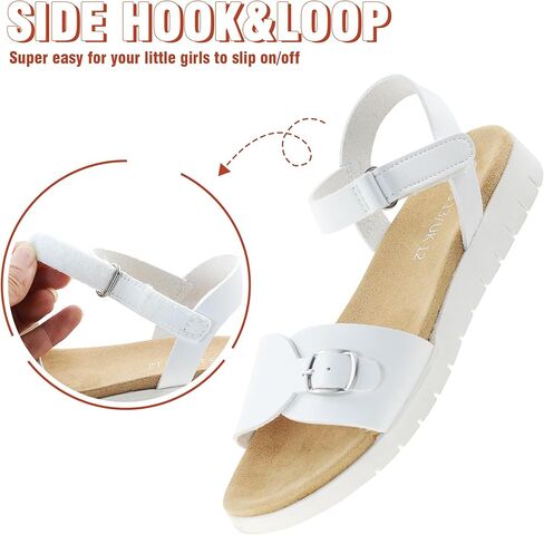 صنادل FLYFUPPY للفتيات بأشرطة مفتوحة عند الأصابع وصنادل مسطحة لطيفة للفتيات أحذية صيفية كاجوال in Kuwait