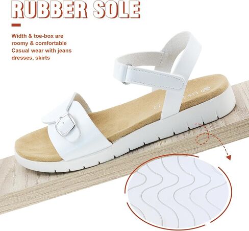 صنادل FLYFUPPY للفتيات بأشرطة مفتوحة عند الأصابع وصنادل مسطحة لطيفة للفتيات أحذية صيفية كاجوال in Kuwait